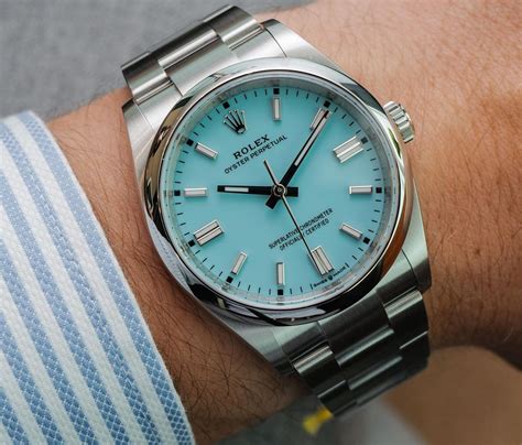 rolex oyster perpetual blue face watch steelinox|Rolex Oyster Perpetual color guide.